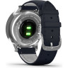 Часы GARMIN VIVOMOVE LUXE серебристый с итальянским кожаным темно-синим ремешком 010-02241-20